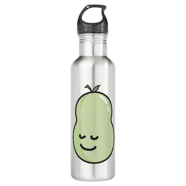 Birne mit einem Lächeln Edelstahlflasche (Vorderseite)