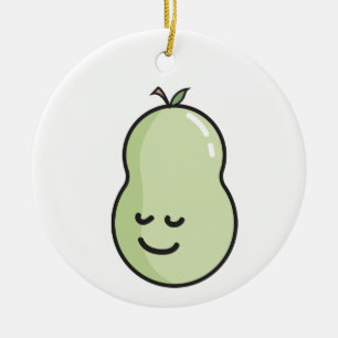 Birne mit einem Lächeln Keramik Ornament