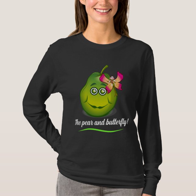 Birne und Schmetterling T-Shirt (Vorderseite)