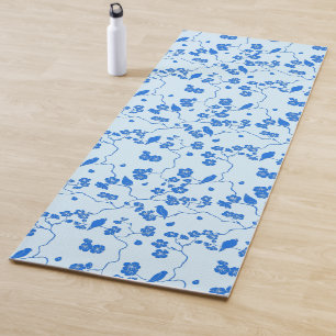 Birnen auf Kirschblüten Blau auf blau Yogamatte
