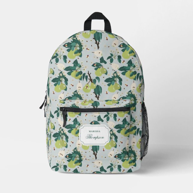 Birnen & Bienen im botanischen Garten Bedruckter Rucksack (Vorderseite)