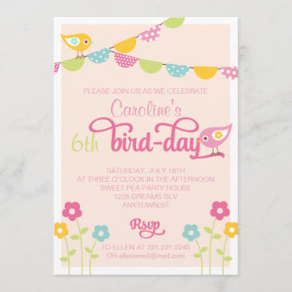 Birnen-Blume und Banners Girl Birthday Party Einladung