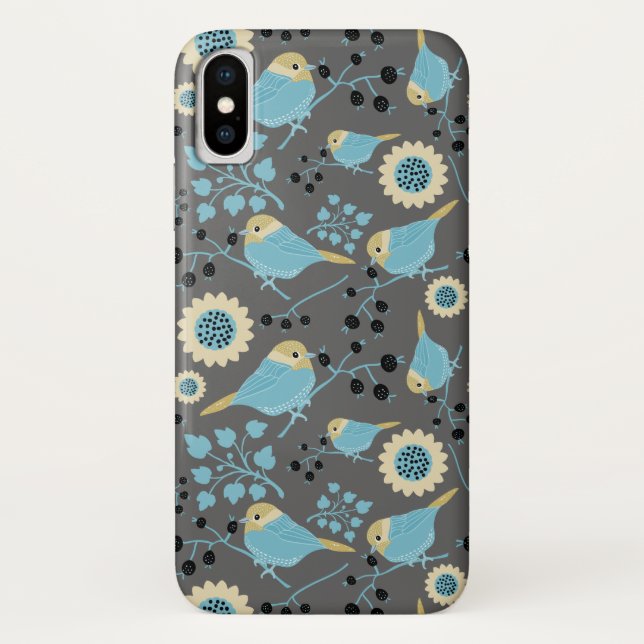 Birnen Blume und Berries Blaue Creme Schwarz Grau Case-Mate iPhone Hülle (Rückseite)