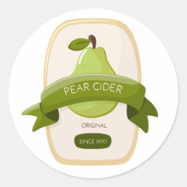 Birnen-Cider-Flaschenetikett Runder Aufkleber
