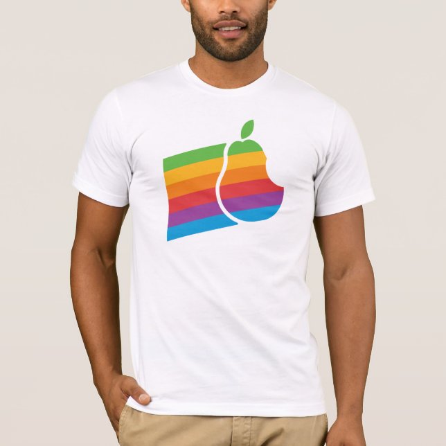 Birnen-Computer - Retro Apple-Logo-Parodie-Shirt T-Shirt (Vorderseite)