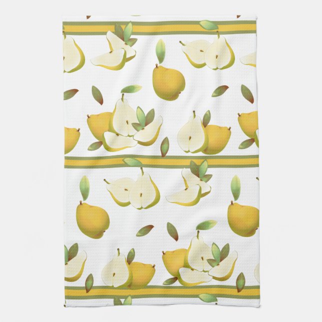 Birnen Frucht botanisch Geschirrtuch (Vertikal)