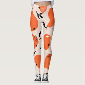 Birnen Galore: farbenfrohe Vintage Tapete Leggings
