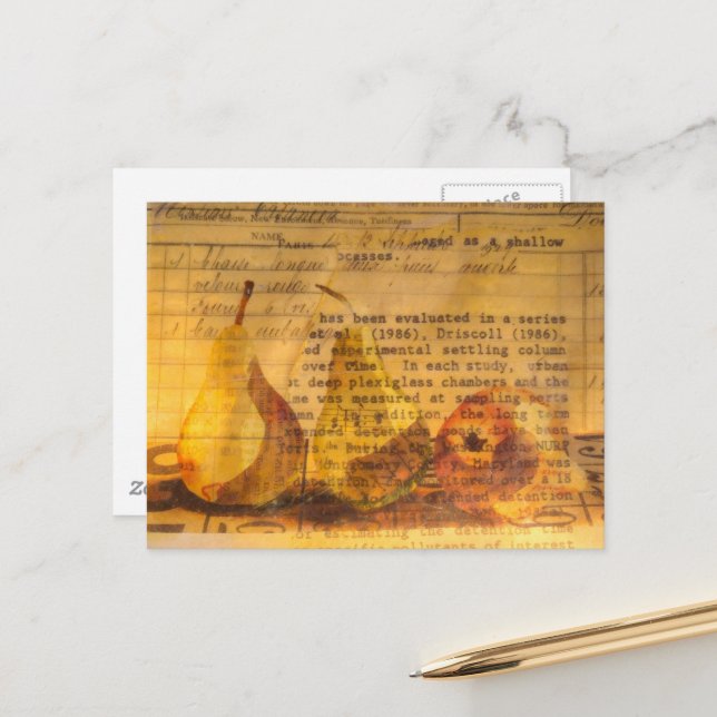 Birnen Gemischt  Collage Postkarte (Vorderseite/Rückseite Beispiel)