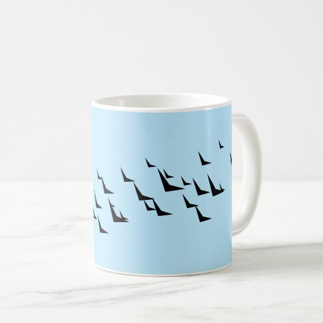 Birnen hellblaues schwarzes Muster Kaffeetasse (VorderseiteRechts)