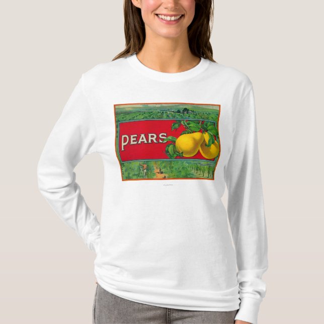 Birnen-Kisten-Aufkleber auf lager T-Shirt (Vorderseite)