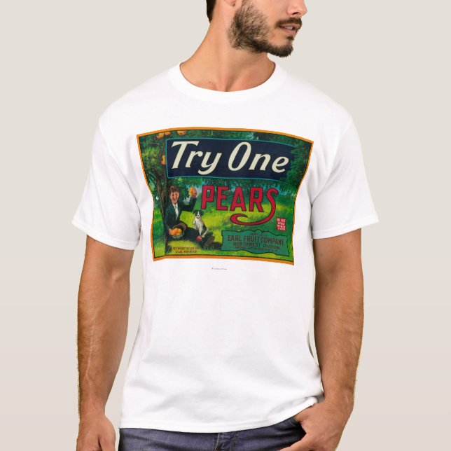 Birnen-Kisten-Aufkleber des Versuch-einer T-Shirt (Vorderseite)