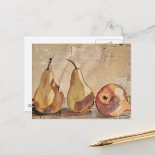 Birnen Mixed Media Postkarte