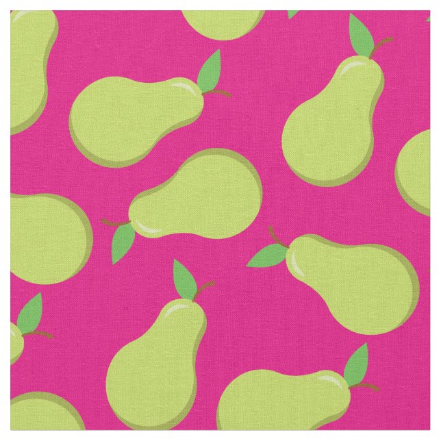 Birnen Niedlich Fruchtküche Pink Stoff (Nahaufnahme)