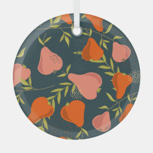 Birnen-Overlap: farbenfrohe Vintage Tapete Ornament Aus Glas