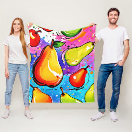 Birnen Pop Art Fleecedecke