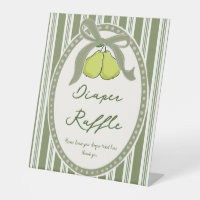 Birnen-Sage-Grün Retro-Baby-Shower-Windel-Raffle
