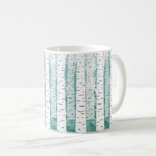 Birnen Schneeflocken Winterwald gestreift Kaffeetasse