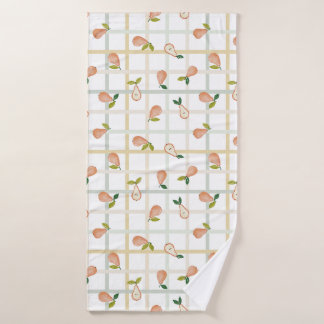 Birnen Sommer Picknick Karo Gingham neutral Badhandtuch Set