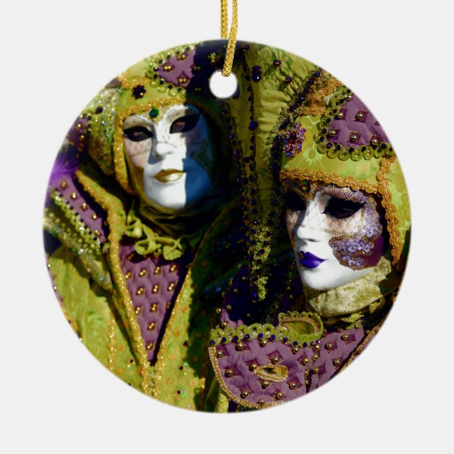 Birnen-und Antiken-pinkfarbene Karnevals-Kostüme Keramik Ornament (Vorne)
