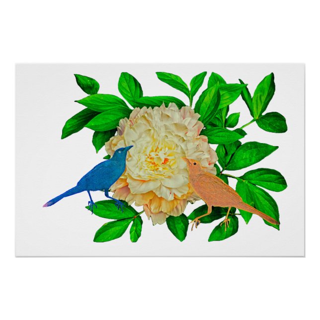 Birnen- und Blume-Poster Poster (Vorderseite)
