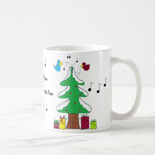 Birnen und Musikalische Bemerkungen Weihnachten Ta Kaffeetasse (Rechts)