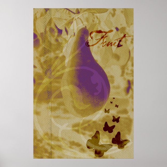 Birnen und Schmetterlinge Poster (Vorne)