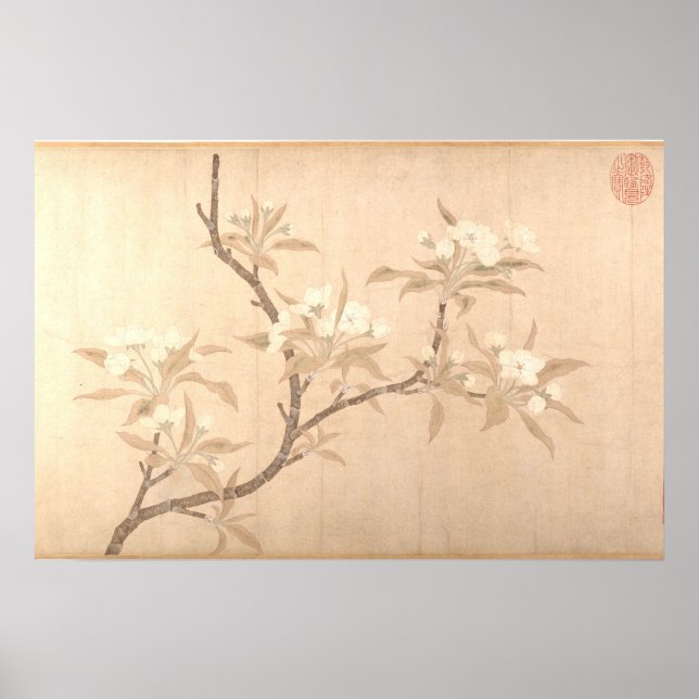 Birnenblüten Antikes Orientalisches ca.1280 Poster (Vorne)