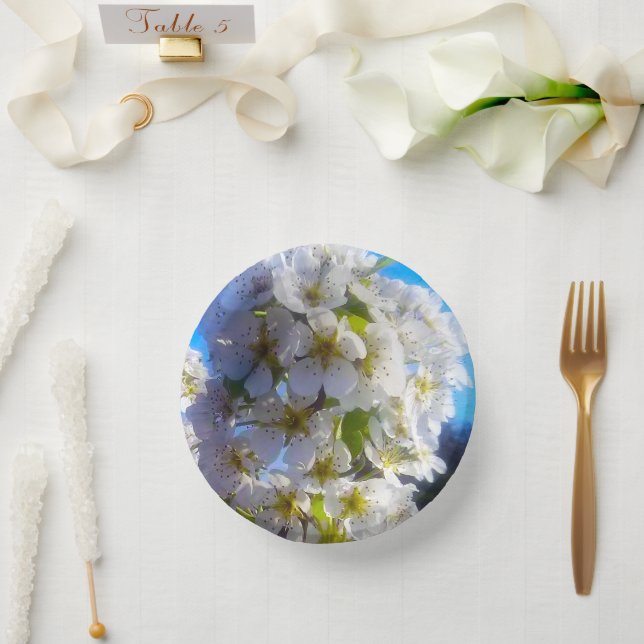 Birnenblüten Pappteller (Hochzeit)