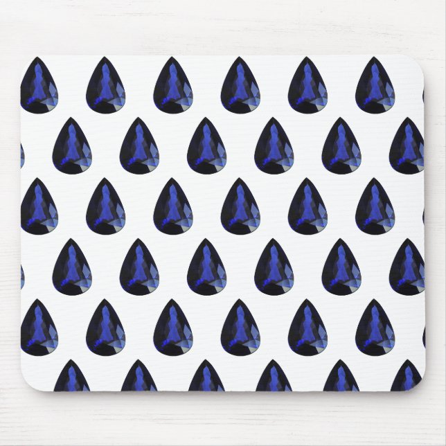 Birnenform Sapphire Gemstone Blue Mousepad (Vorne)