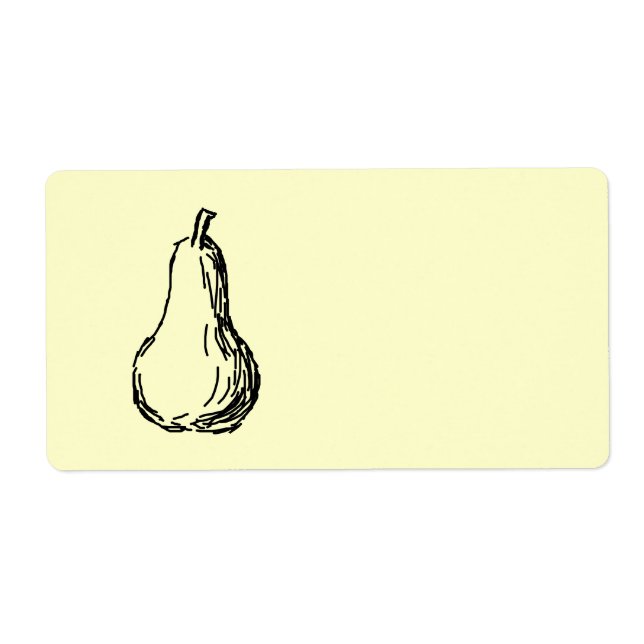 Birnenskizze. Line Illustration in Schwarz. (Vorne)