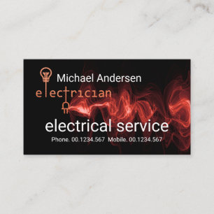 Birnenstecker-Elektriker-Schilder Rot Strom Visitenkarte