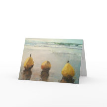 Birnentag am Strand Flowerplaid Einlegekarte