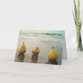 Birnentag am Strand Flowerplaid Einlegekarte Feiertagskarte
