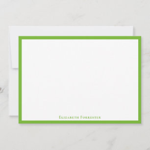 Birngrüne Elegante Moderne Flachnotizkarte Mitteilungskarte