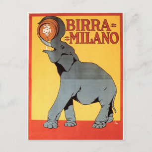 Birra Milano Vintage-Elefanten-Postkarte Postkarte