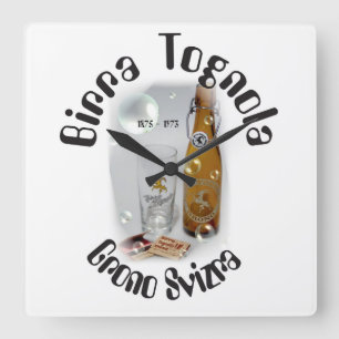 Birra Tognola Grono Svizra Quadratische Wanduhr