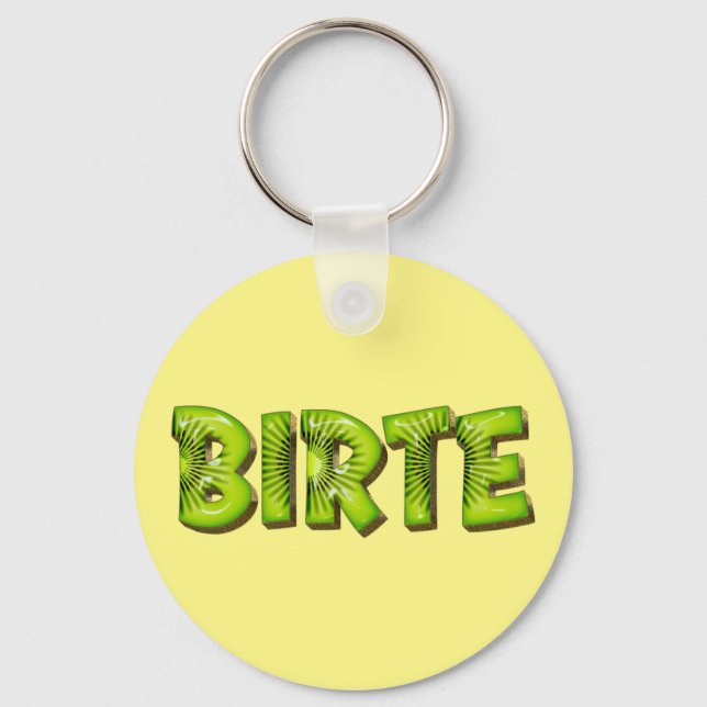 Birte Name Kiwi Design Schlüsselanhänger (Vorderseite)
