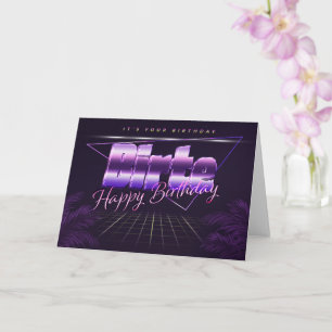 Birte Name Vorname lila retro Karte Geburtstag