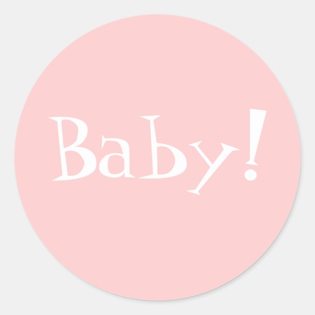 Birth Annoncement Umschlag Aufkleber_Girl_Baby! Runder Aufkleber (Vorderseite)