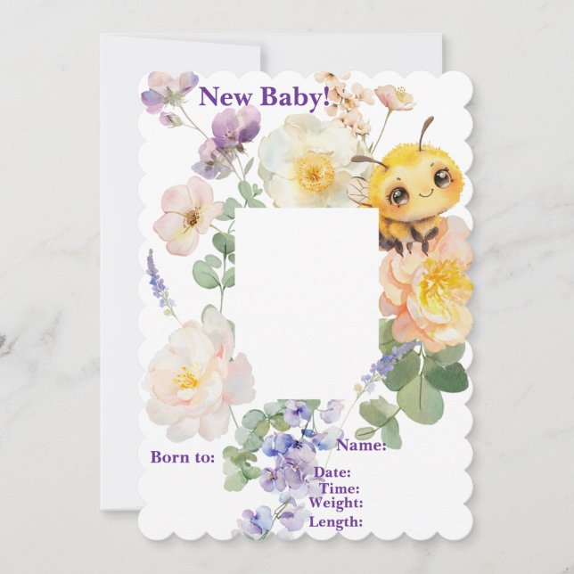 Birth Announcement Bee (Vorderseite)
