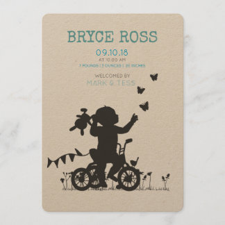 BIRTH ANNOUNCEMENTS Boy with bike Ankündigung