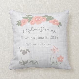 Birth Baby Pillow Lamb Boy Girl Nursery Kissen