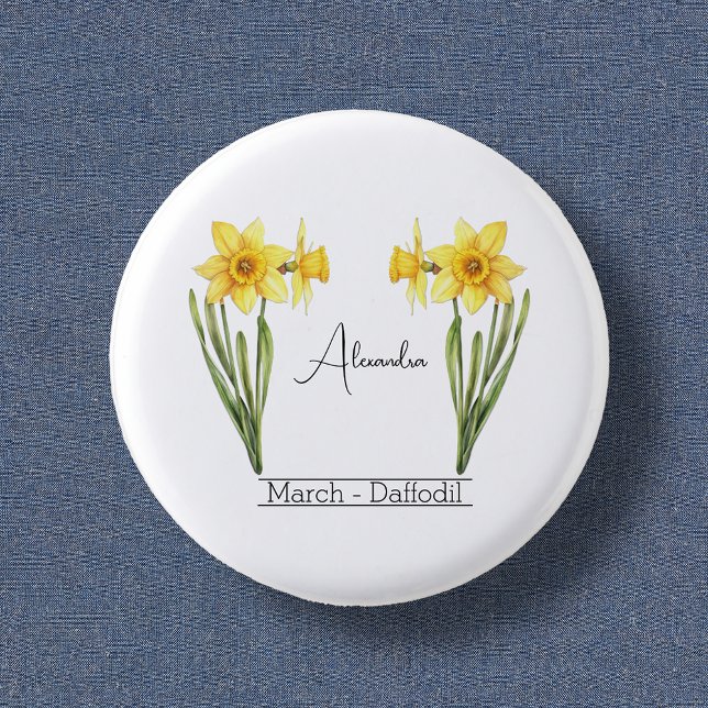 Birth Blume März Daffodil Button (Von Creator hochgeladen)