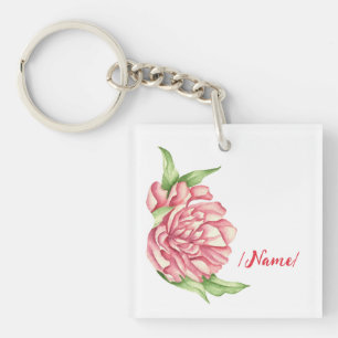 Birth Blume Peony Holiday Geschenk Schlüsselanhänger