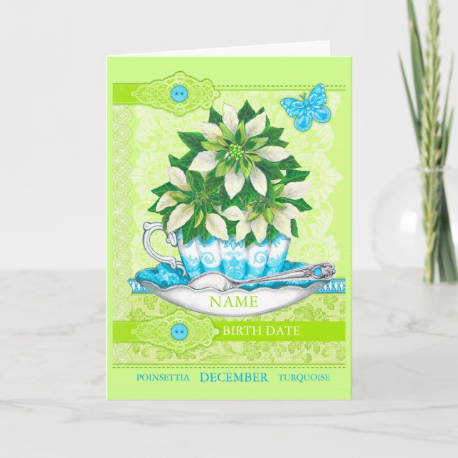 Birth Blume und Gem Dezember Word Game Card Karte (Vorderseite)