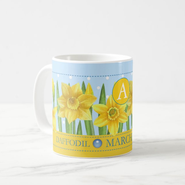 Birth Blume und Gem März Klassische Tasse (Vorderseite Links)