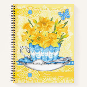 Birth Blume und Gem März Lace Lrge Notizbuch