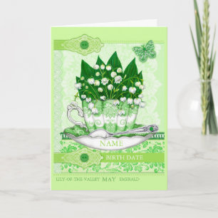 Birth Blume und Gem May Word Game Card Karte