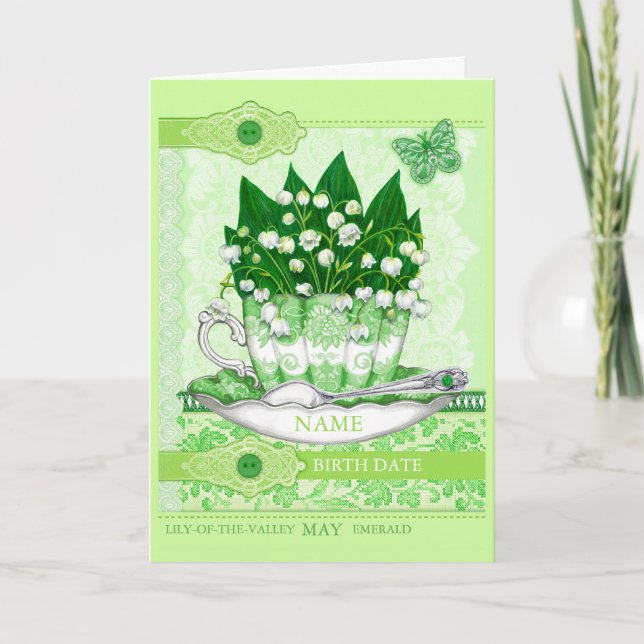 Birth Blume und Gem May Word Game Card Karte (Vorderseite)