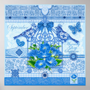 Birth Blume und Gem September Birdcage Poster